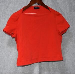 Kate Spade Saturday Red Short Sleeve Crop Top M